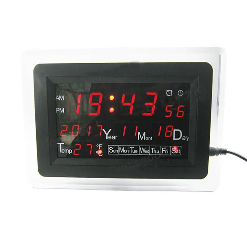 DC 9-12V Electronic Calendar Soldering Kit High Precision DIY Clock Kit ECL-1227 12/24 Hour C/F Switchble 3 colors with case