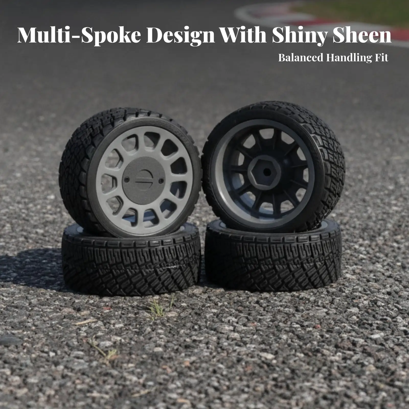 1/10 RC Car Racing Tire Off Road Rubber Wheel Set for RC Crawler Truck Buggy Plastic Rim Replacement