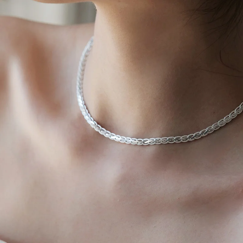 

Новая роскошная цепочка из стерлингового серебра S925 для мужчин и женщин, модное минималистское колье-колье, очаровательное блестящее классическое вечерние подарок