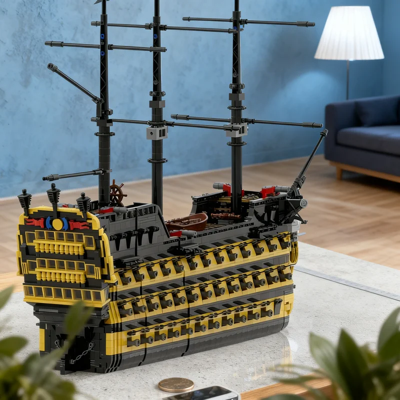 6107pcs MOC Disnay Pirates TPS HMS Endeavour Pirates Model Building Blocks Christmas Gift Education Brick DIY Craft Birthday