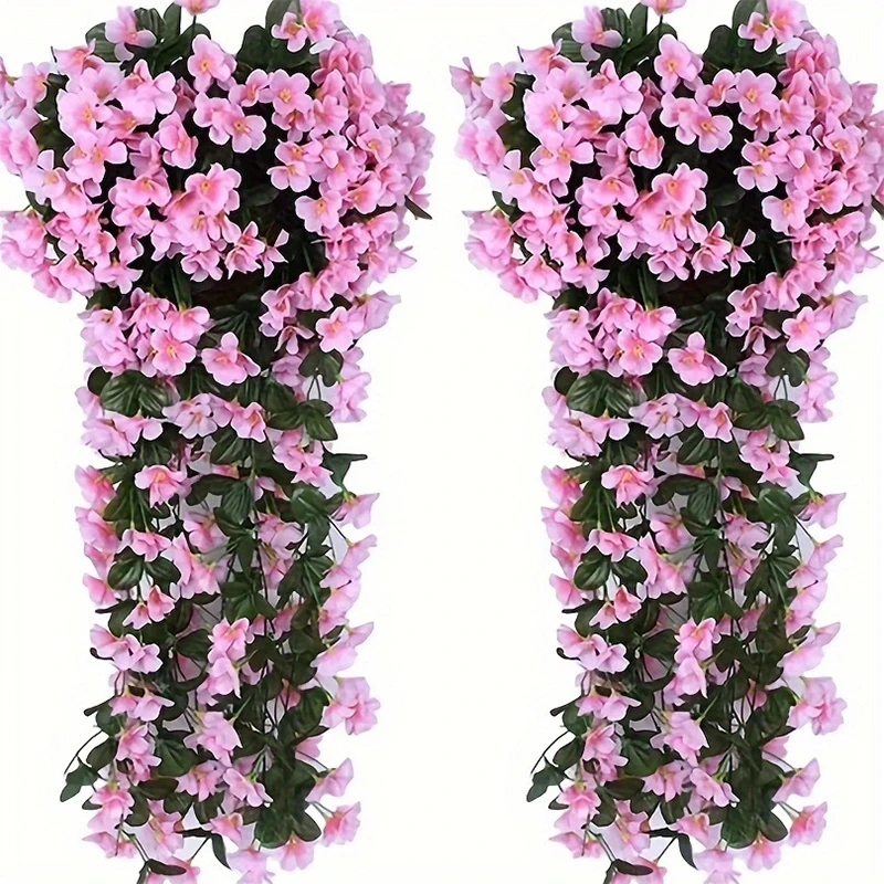 

80CM Artificial Flower Silk Violet Wall Hanging Wedding Room Decoration Christmas Home Potting Outdoor Pavilion Accessories