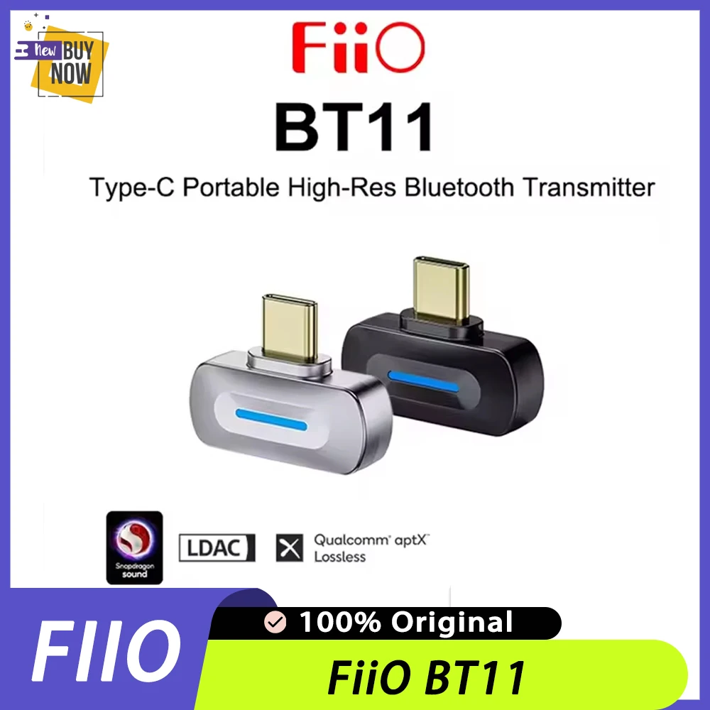 FiiO BT11 LDAC Transmitter Bluetooth 5.4 Type-C Transmitter for Mobile / Game Player to Wireless Headphone Support LDAC/AptX