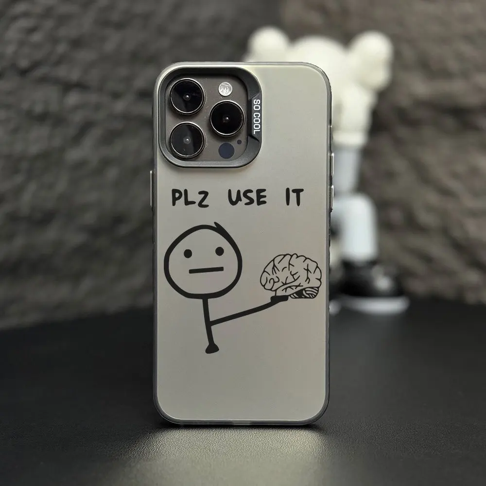 

Please use this brain-themed cartoon phone case phone case for iPhone 16 15 14 13 12 11 Pro/ Max/Plus shock-proof rear cover.