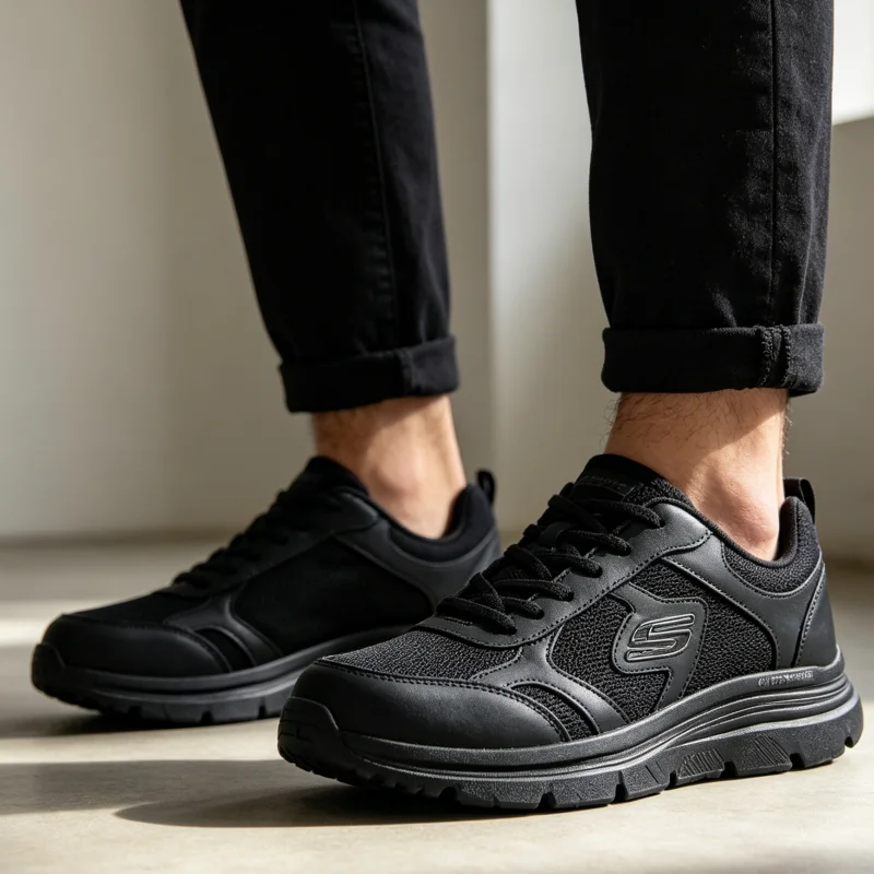 2026 New Skechers Mens Slip Ins Casual Shoes Hands Free Breathable Lightweight Comfortable Walking Sneakers 8790359-BBK