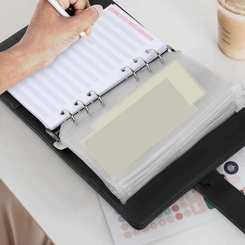 최고 거래 A6 PU 가죽 예산 바인더 세트, 바인더 커버 개인 플래너 바인더 돈 절약 현금 봉투 시스템, 25 개