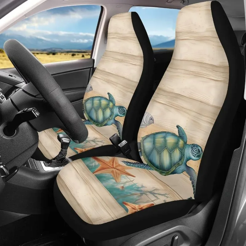 Dreaweet Turtle Car Seat Covers Front Seats OnlyHawaiian Car Accessories For Women Men 2 Pieces Car Seat Protector Waterproof Un