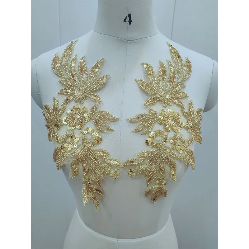 

1 Pair/10 Pairs, Solid Color Sequins, Nail Beads, Lace Decals, Soft Mesh Fabric, Wedding Dress Decoration, Clothing Accessories