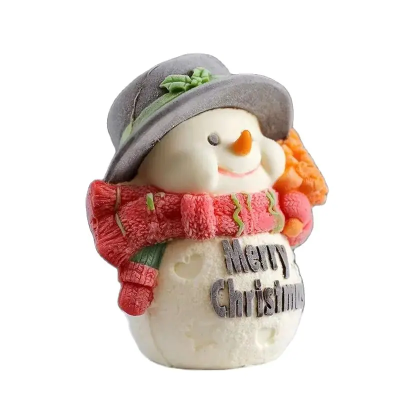 Christmas Snowman Silicone Molds 3D Big Size Mousse Baking Mold For Cake Decorating Tool Candle Plaster Handmade Craft  Mould