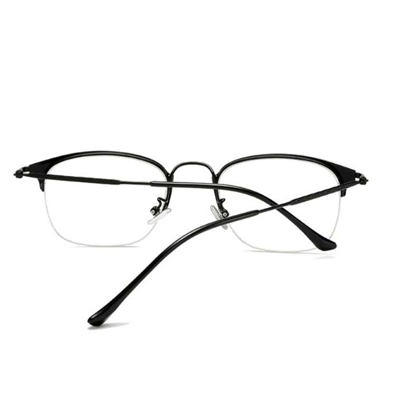 Metal Photochromism Gray Lens Prescription Eyeglasses Women Men Half Frame Square Shortsighted Eyewear 0 -0.5 -0.75 To -6.0
