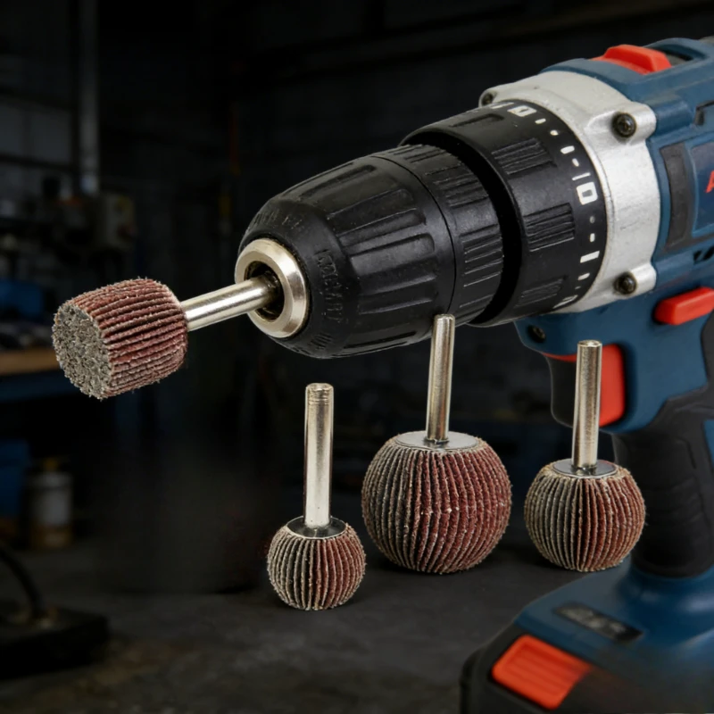 

4PCS Rotary Abrasive Flap Wheel Set 60-180 Grit 6mm Shank Spherical Polishing Tool For Grinder Sanding Attachments DIY