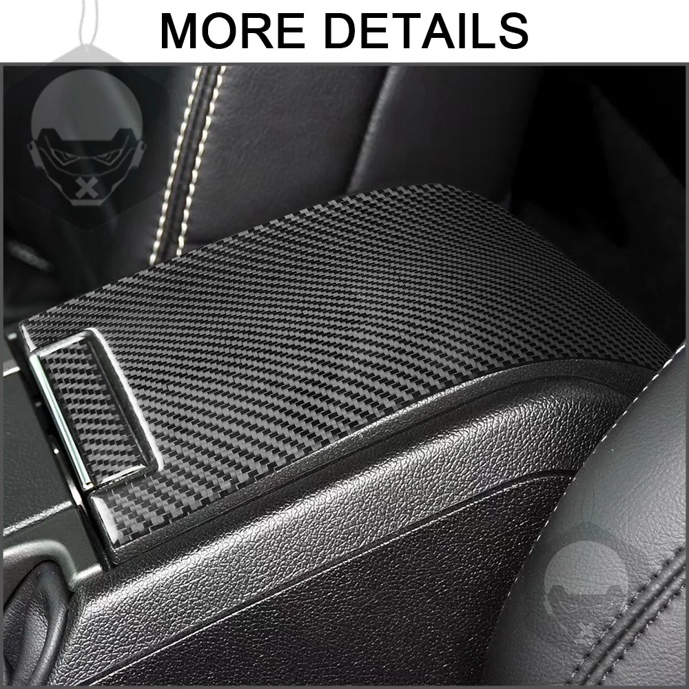 For Ford Mustang Shelby 2009-2014 Carbon Fiber Interior Armrest Lid Handrail Cover Trim Decoration Accessories Sticker