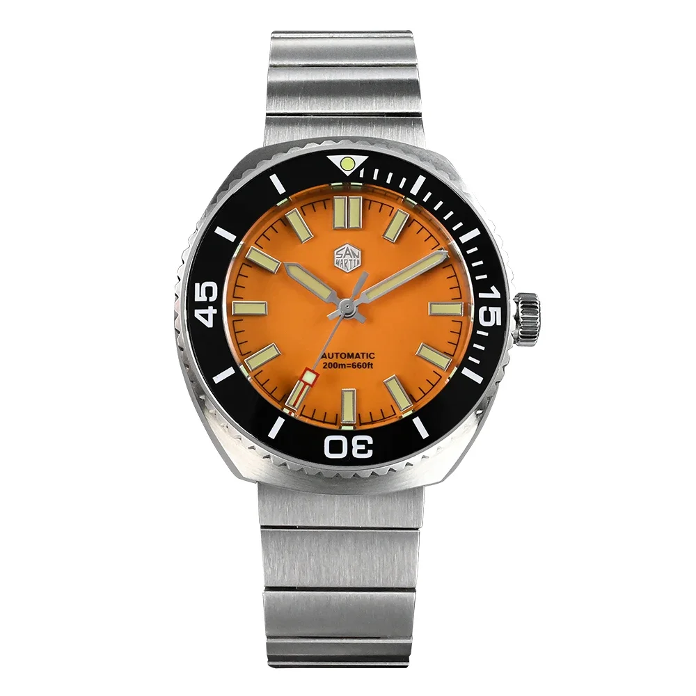 San Martin 2025 Новые 40,5 мм оригинальный дизайн NH35 автоматические механические мужские часы для дайвинга с сапфировым стеклом водонепроницаемые 200 м светящиеся SN0045