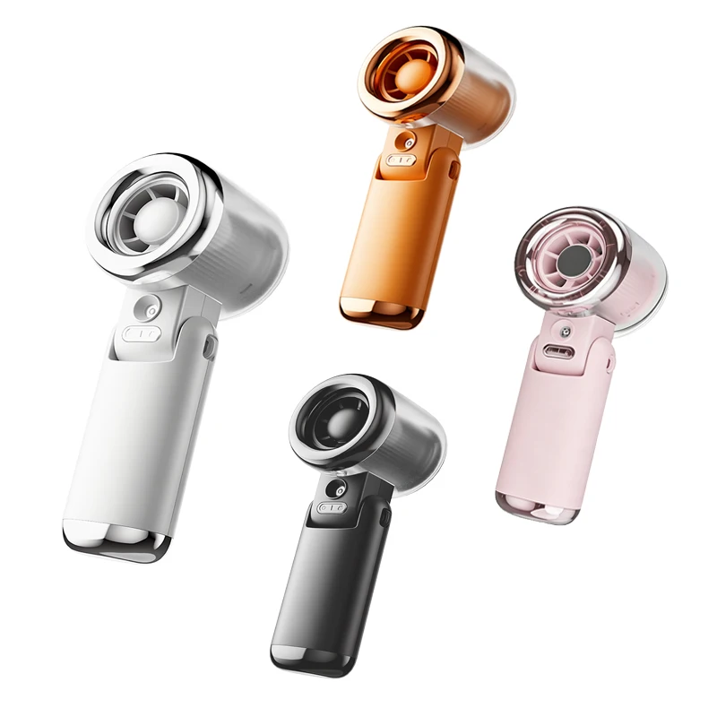 Mini Small Fan Water Mist Spray Fan 3600mAh 5 Speeds Portable Handheld Foldable Neck Hanging Type-C Rechargeable Humidifier Fans image 6
