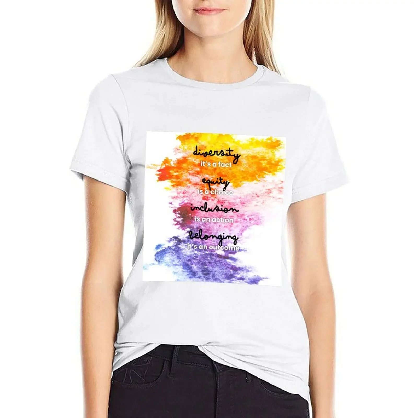 The truth about diversity, equity, inclusion and belonging T-Shirt tops sweat anime clothes summer top womans clothing