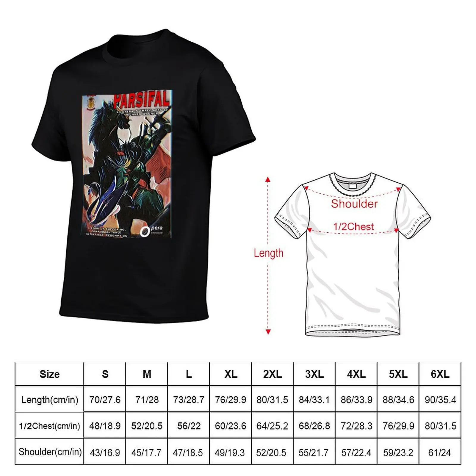 OPERA POSTER: WAGNER: PARSIFAL Premium T-Shirt Short sleeve tee man t shirt t shirt men