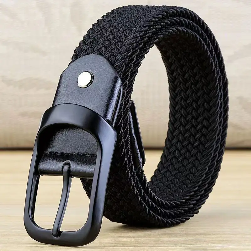 33 Styles 3.5cm No-hole Elastic Canvas Belt For Men Women Universal Korean Versatile Student Trendy Fashion Belt Elasticity