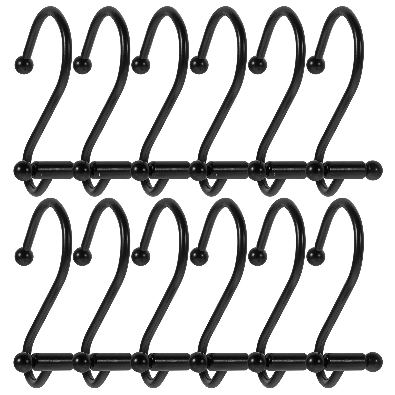 

12Pcs Hooks for Shower Curtains Smooth Sliding Modern Design Curtain Hanger Household Curtain Hooks