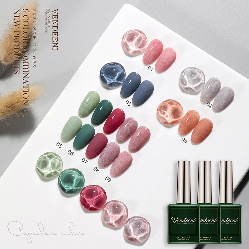 

Vendeeni 9 Color/set Furs Series Gel Nail Polish UV LED Soak Off Fluff Гель-лак для дизайна ногтей Маникюр Гель-лак