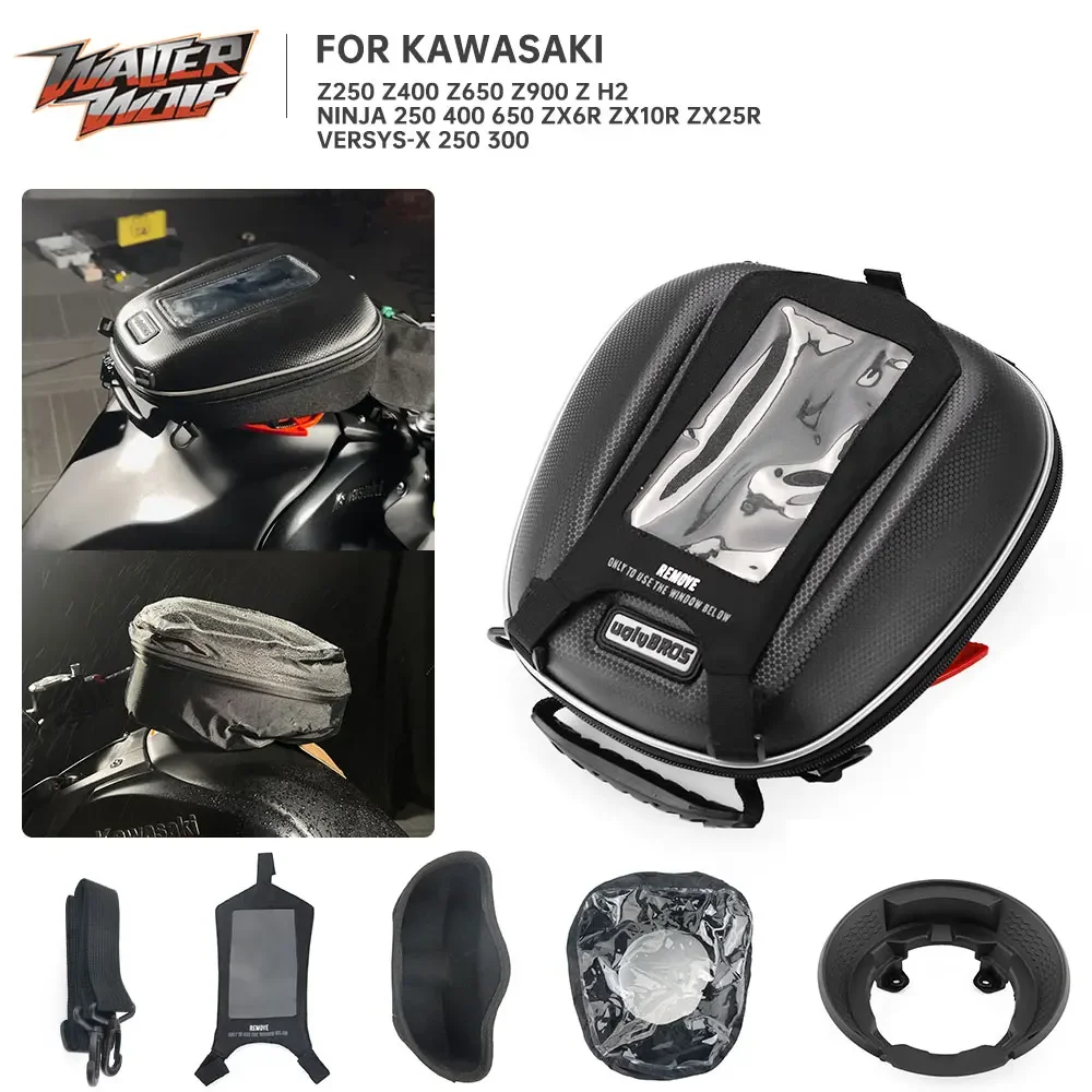 Racing Tanklock Fuel Tank Bag for Kawasaki Ninja ZX-6R ZX-10R ZX-25R NINJA 250 400 650 Z900 Z650 Z400 Z250 Luggage Storage Bags