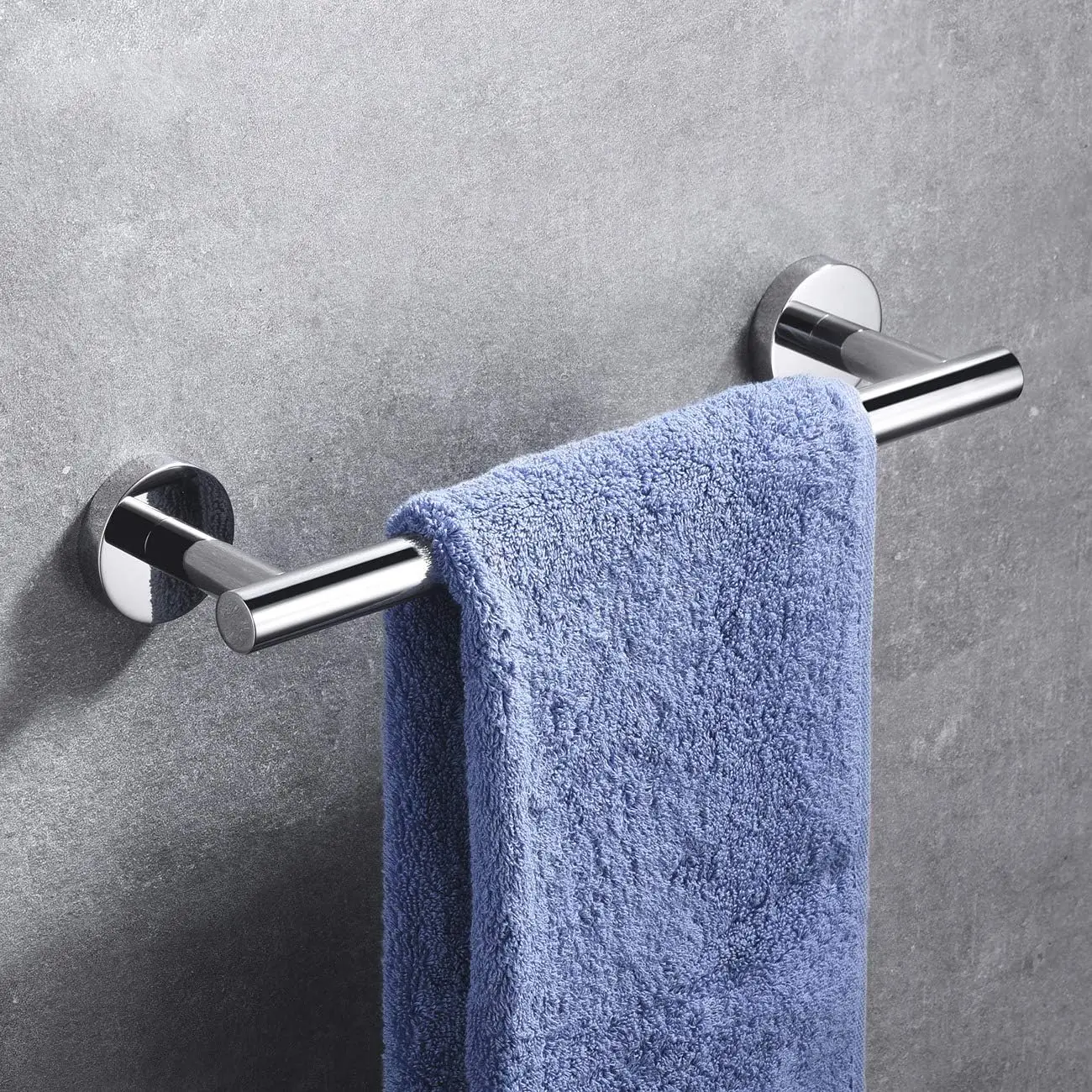 4-Piece Bathroom Accessories Set  Stainless Steel - Includes Double Towel Bar, Hand Towel Rack, Toilet Paper Holder, Robe Hooks