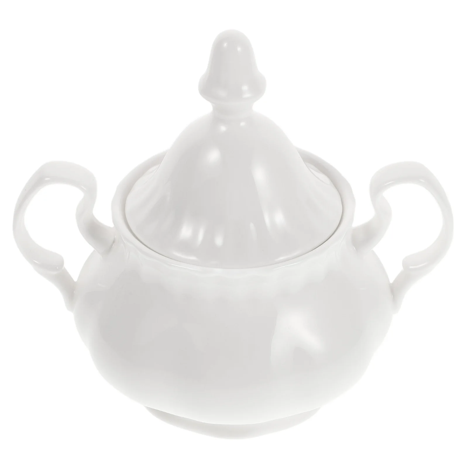 

Vintage Ceramic Sugar Bowl with Lid Elegant White Porcelain Coffee Pot Sugar Jar Kitchen Countertop Storage Canister