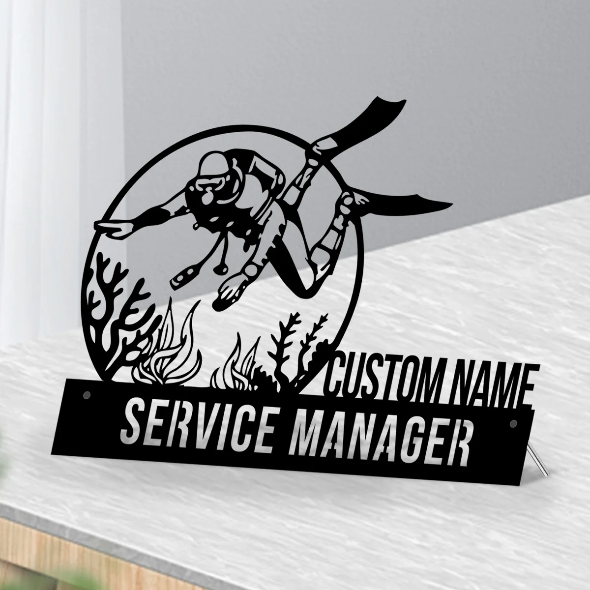 

Custom Scuba Diving Desk Name Plate Wedge Personalized Scuba Diver Nameplate Office Sign Bookshelf Plaque Graduation Decor Gift