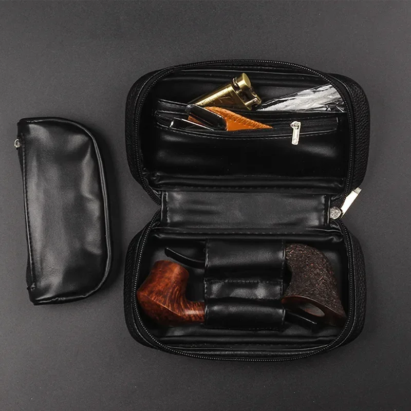 New Tobacco Pipe bag Tobacco Storage Pouch Case PU Leather Pipe Cigarette Holder Smoking Paper Holder Case