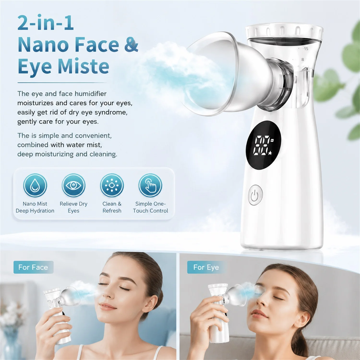 Home Beauty Dried Skin Facial Sprayer Face Oisturizing Mesh Nebulizer for Deep Hydration Relieve Dryness Skin Care Humidifier