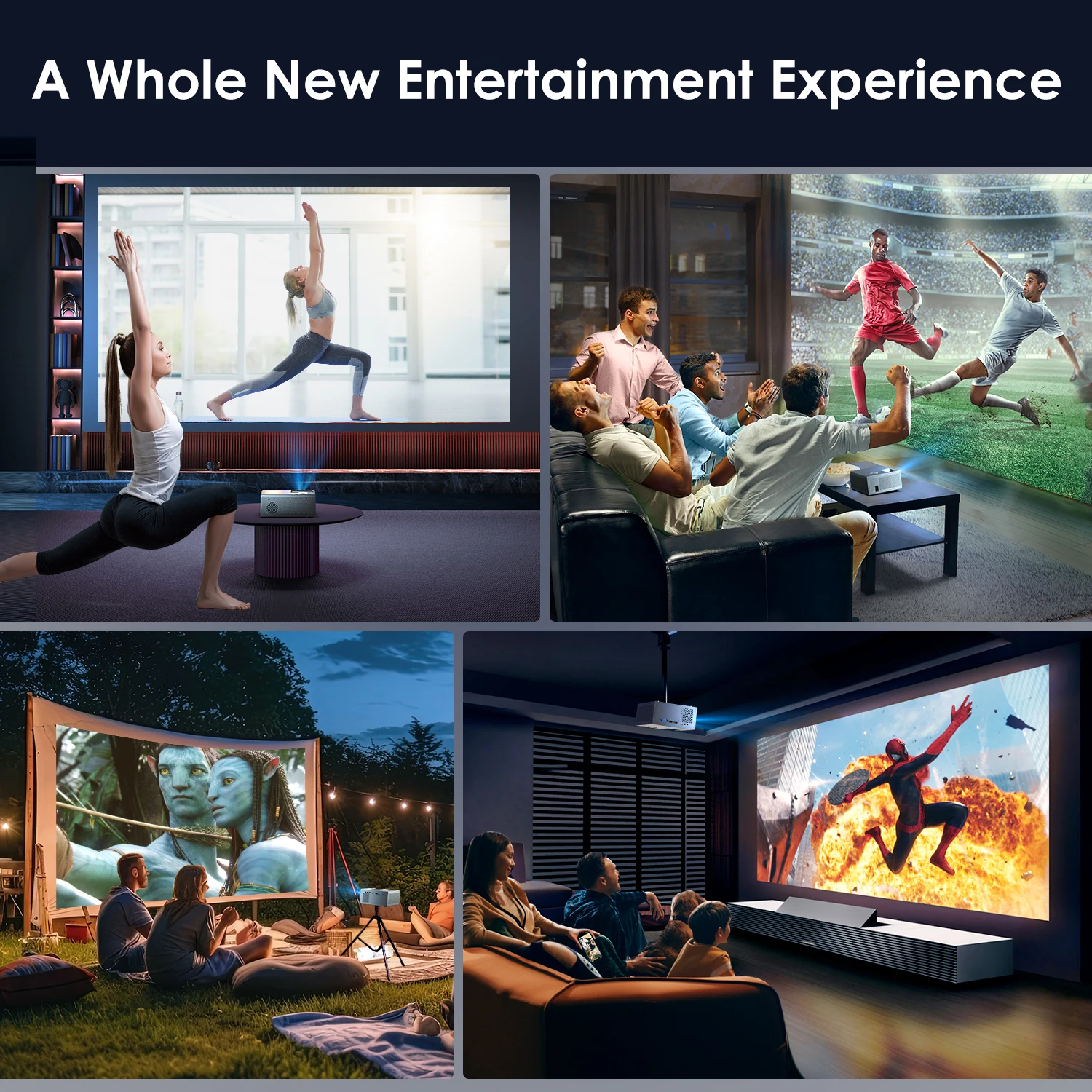 July008 Native 1080P Projector 4K Support 300" LED Technology Home Theater Projector 5G/2.4G Wifi