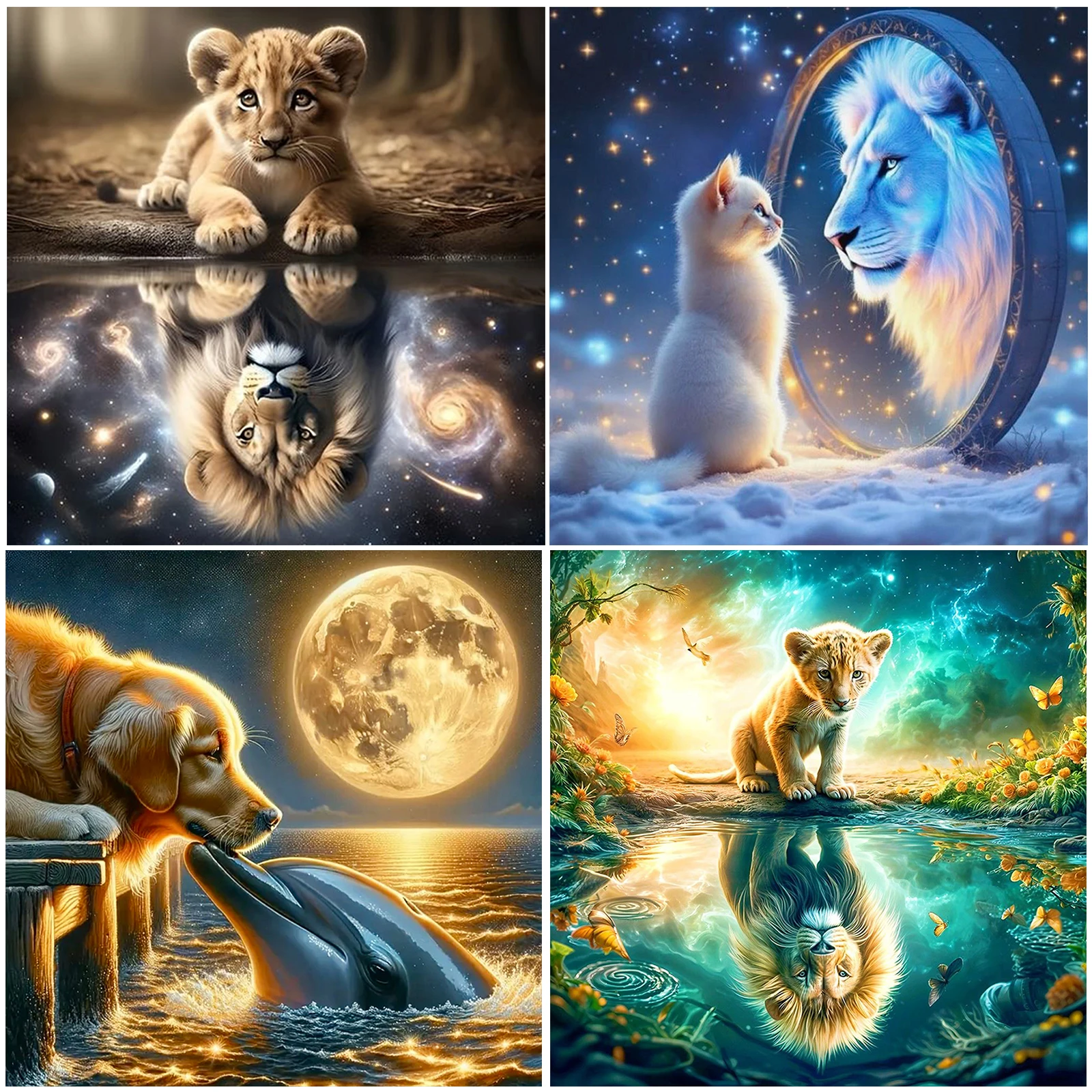 

Animal DIY No Frame Acrylic Paint-By-Number Kit 40*40cm Canvas Paint By Number Kit for Adults/Beginners Gift Home Wall Decor