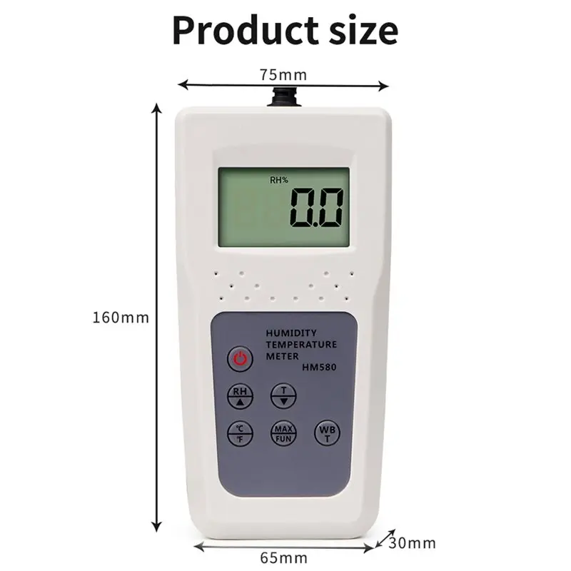 BAAR-가스 수분 측정기 RH 온도 측정기 디지털 가스 온도 및 습도 측정기 LCD 디스플레이