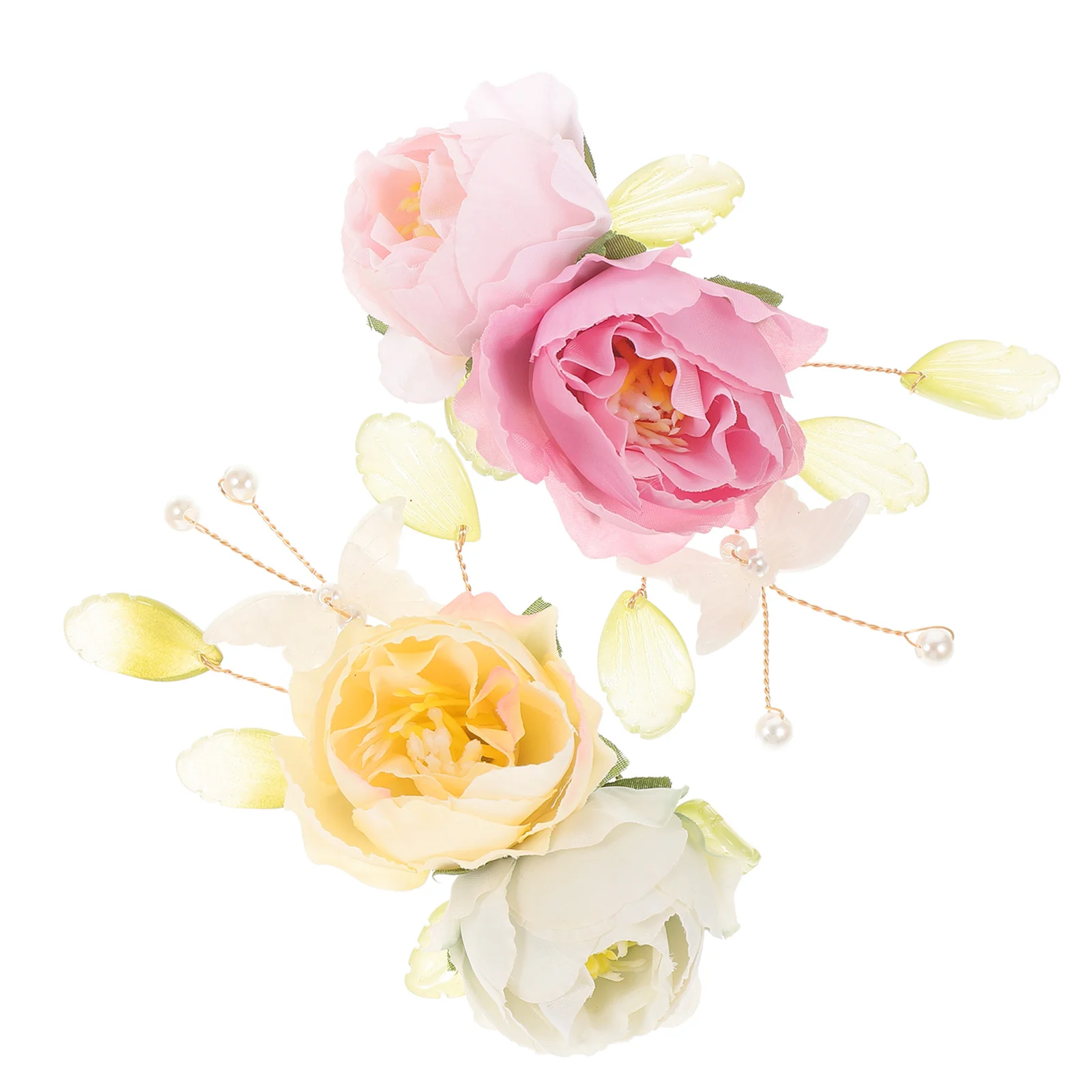 

2Pcs Flower Clip Bridal Hair Clip Classic Durable Floral Hair Accessories Wedding Hairpiece Women Flower Clips