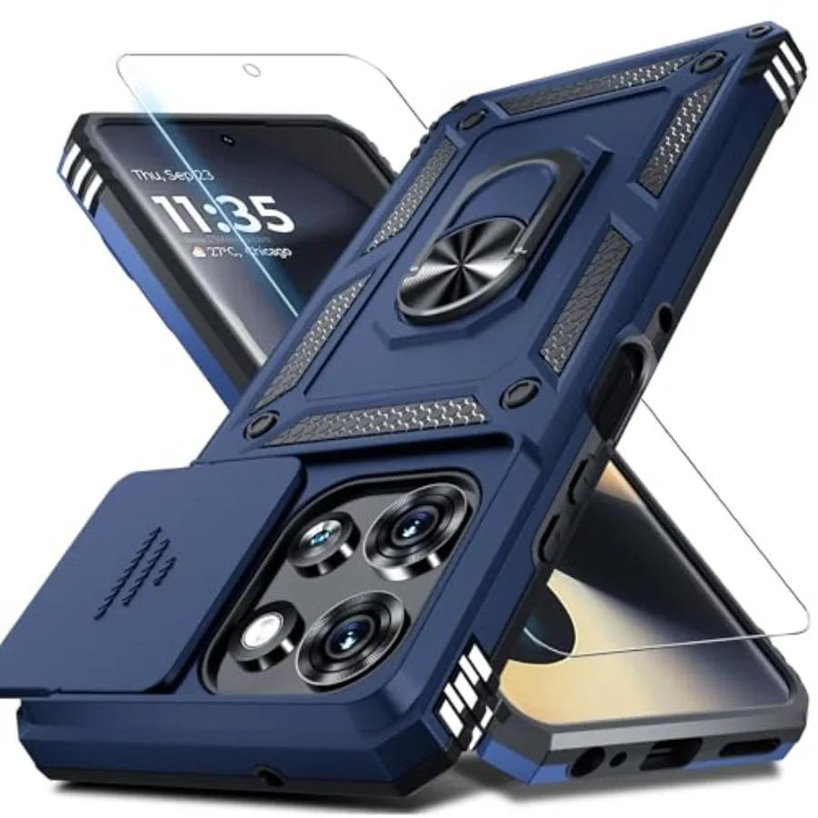 

Compatible with 5 2026/2025 Case Built in Slide Camera Lens Cover+Screen Protector+Finer Rin Holder Kickstand, Heavy Duty Shock