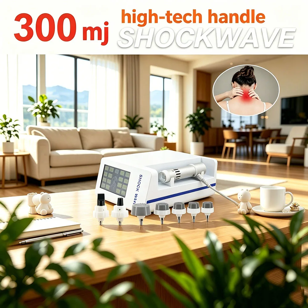 300MJ Professional Shockwave Therapy Machine For ED Treatment Patellar Tendinopathy   Shock Wave Massager Health Care