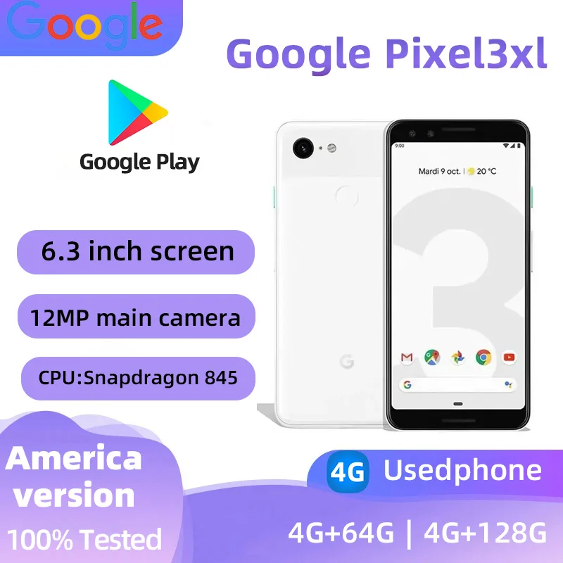 Google Pixel 3xl 4G 6.3Inch Screen CPU Snapdragon845 3430mAh Battery Good comdition Unlocked used phone