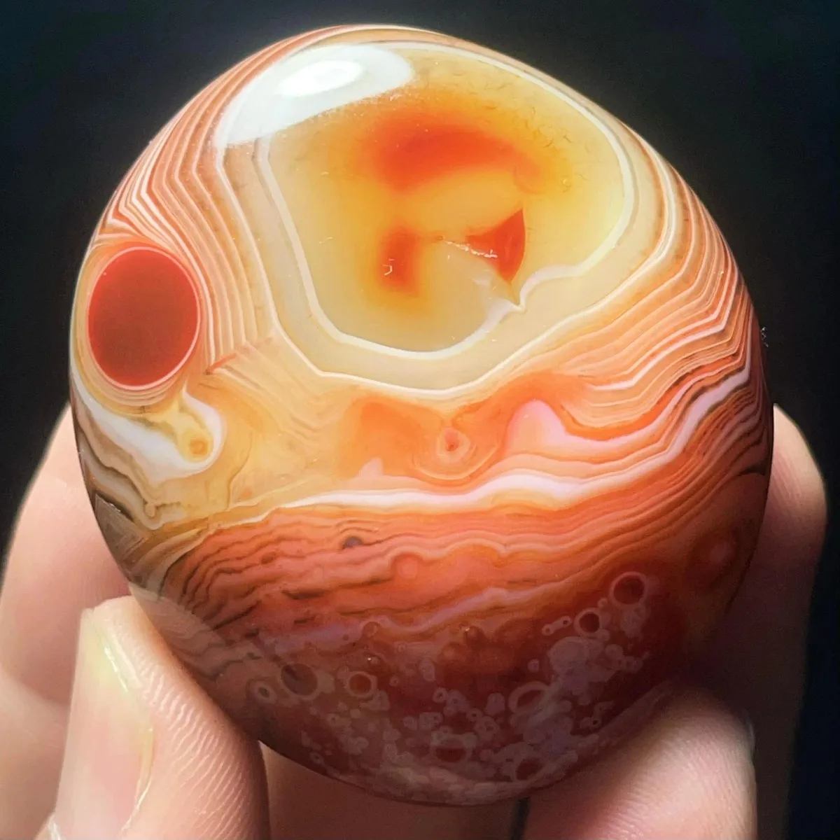 4PC Natural Banded Agate Smooth Texture, Polished Tumbled, Natural Beauty, Wire Wrapping, Crystal Collection, Table Display
