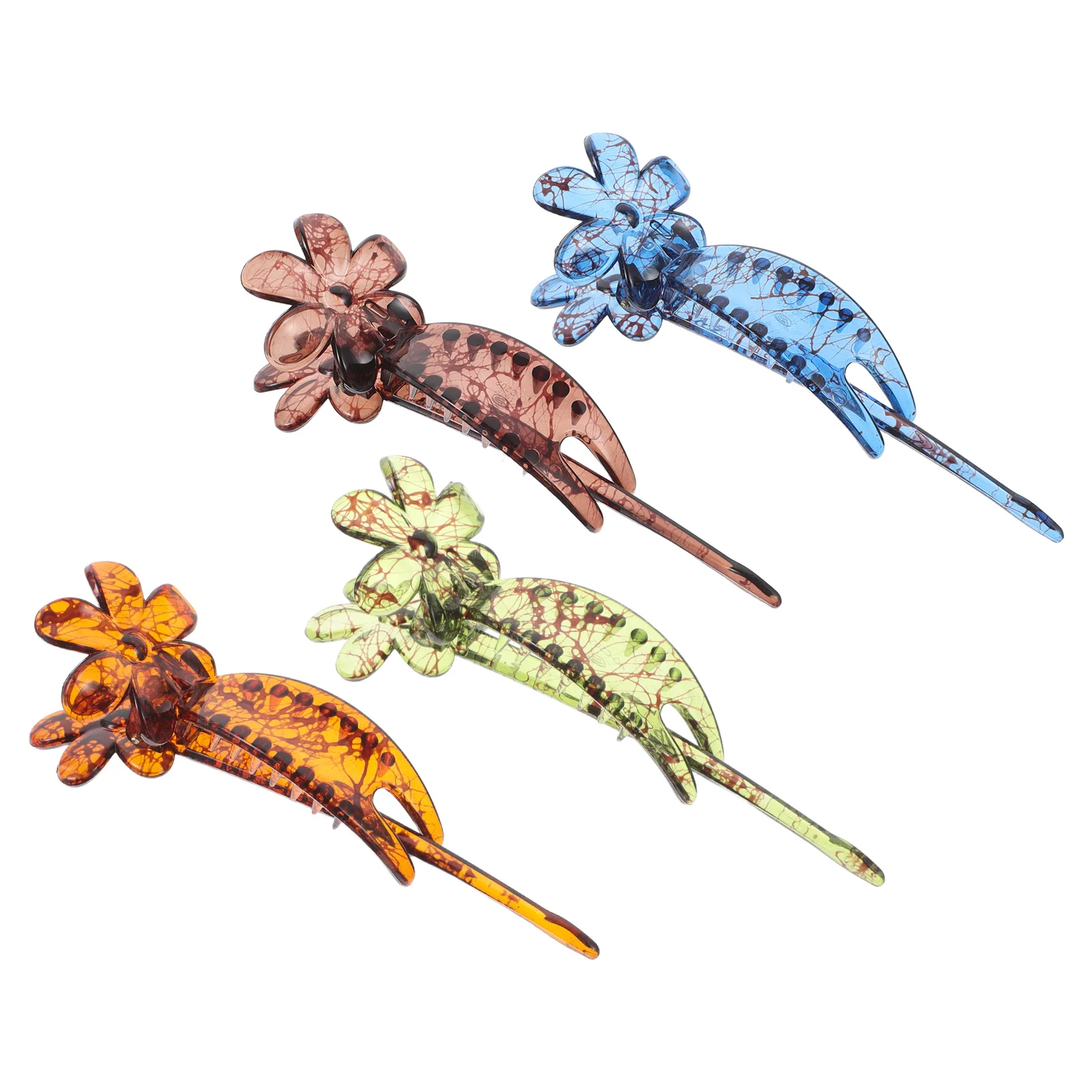 

4pcs Flower Clips Women Vintage Decorative Hairpins Elegant Low Bun Hairpins Comfortable Styling Accessories For Bridesmaids