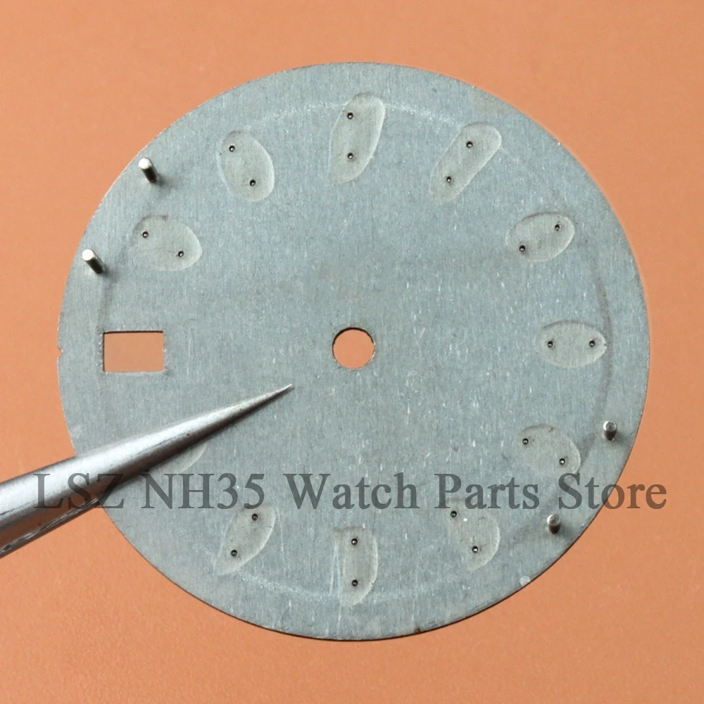 28.5MM 선버스트 블루 시계 다이얼 블루 야광 스테인레스 스틸 교체 부품 (Log NH35 NH36 시계 페이스 자동 무브먼트용)