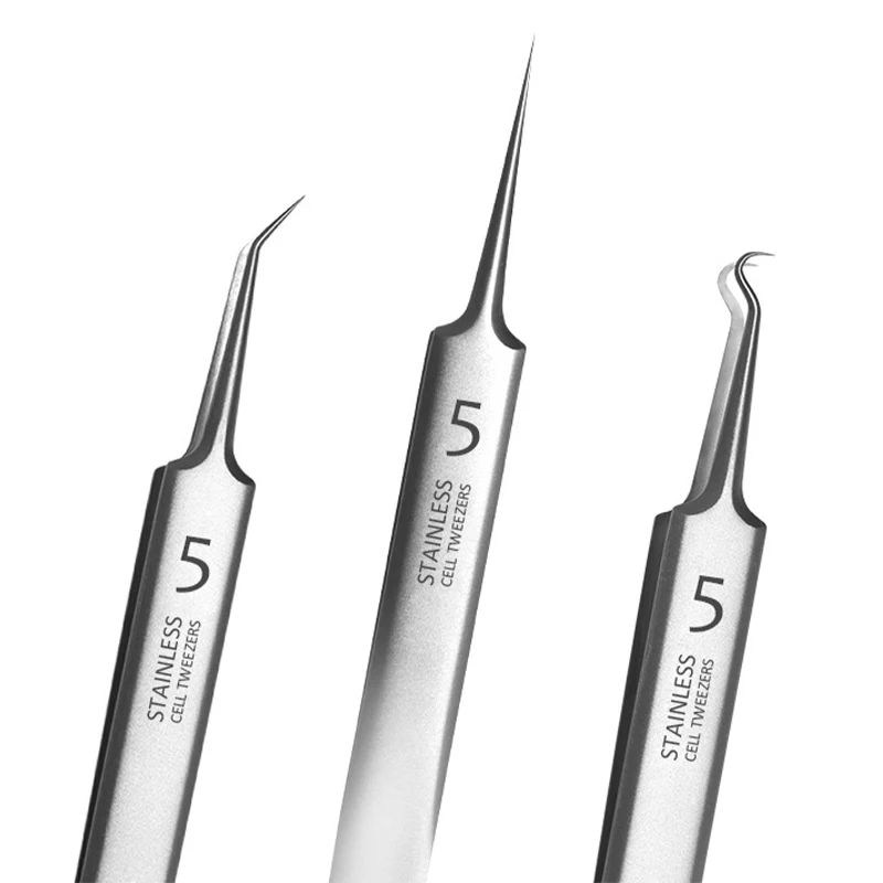 German Ultra-fine No. 5 Cell Pimples Blackhead Clip Tweezers Beauty Salon Special Scraping & Closing Artifact Acne Needle Tool