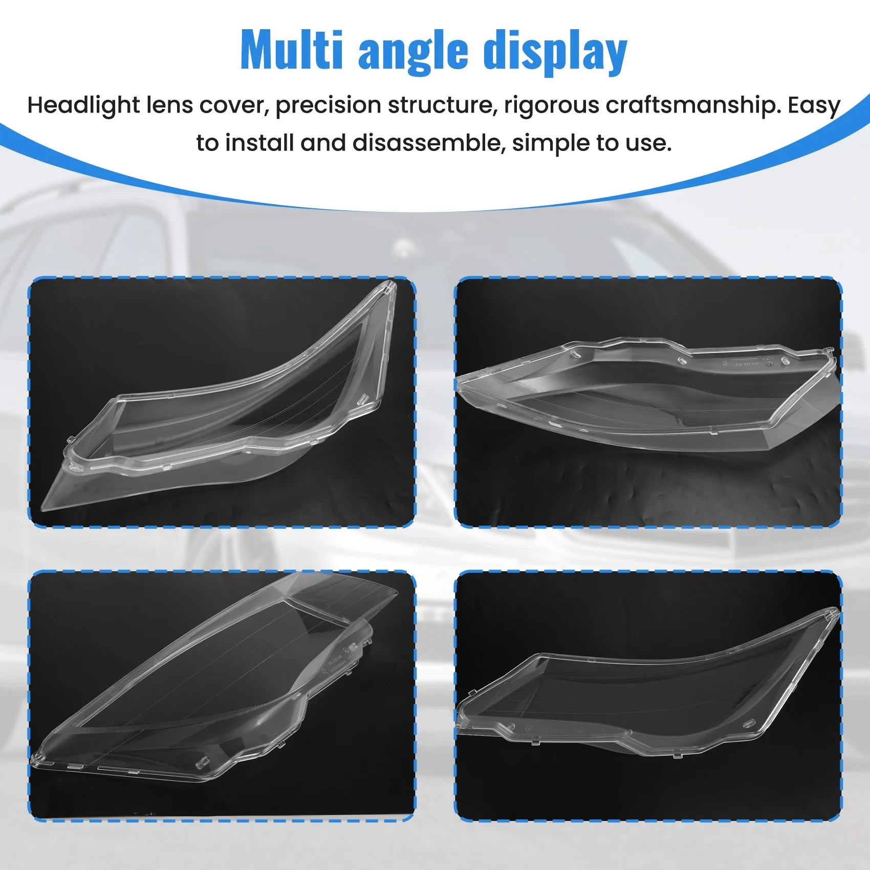 

AB96-For BMW 6 Series E63 E64 M6 2004-2007 Car Headlight Cover Headlamp Glass Lens Lamp Shade Shell