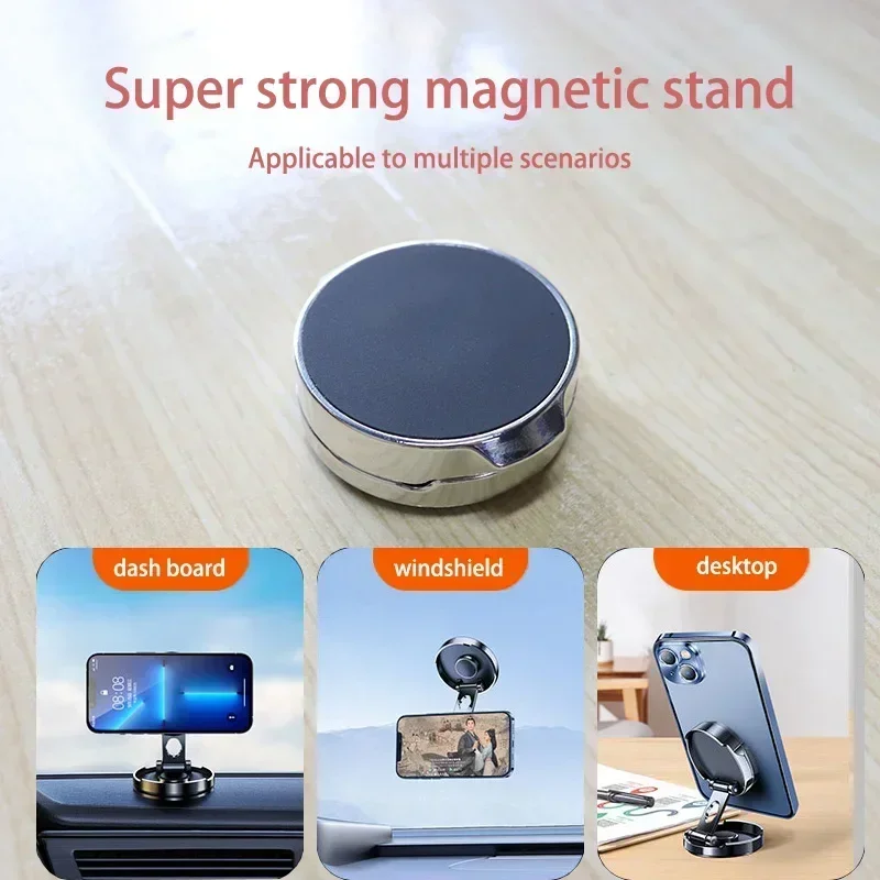 

Magnetic Phone Holder Foldable and Rotatable Creative Design Super Magnetic Stand for Car Bridge Vents and Flat Office Areas