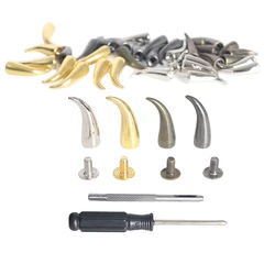 100sets 7x20mm Cat Claw Chili-like Spots Cone Punk Spikes Leathercraft Rivet Studs Spike Screwback With Tool For Belt Collar