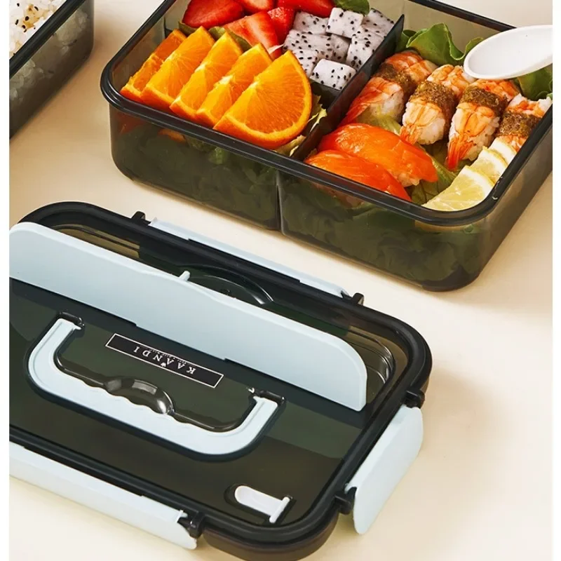 Large Capacity Plastic Microwave Lunch Box with Tableware Office Student Portable Lunch Box suit