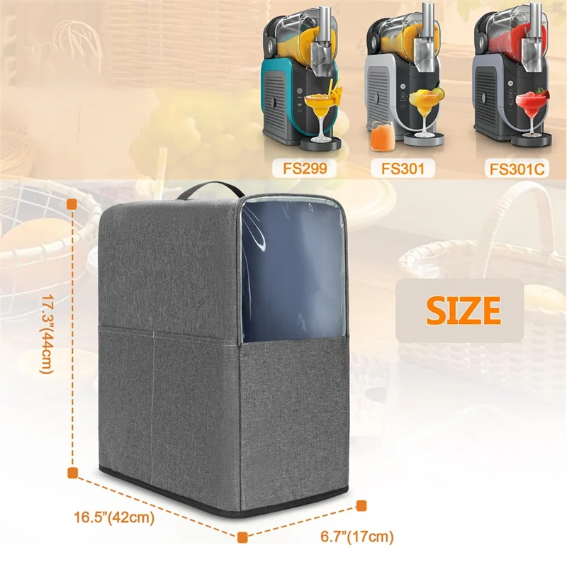 غطاء غبار واقي لآلة FSLH لـ Ninja Slushie FS301C/FS301 صانع المشروبات المجمدة مع نافذة مرئية وجيب تخزين