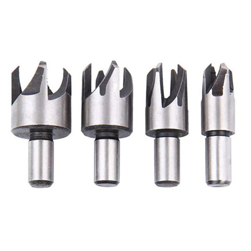 10Pcs Claw Type Cork Puncher Chamfer Cutter Drill Bit Countersunk Bit Drill 1/4 Inch Hexagon Wrench Tool Set