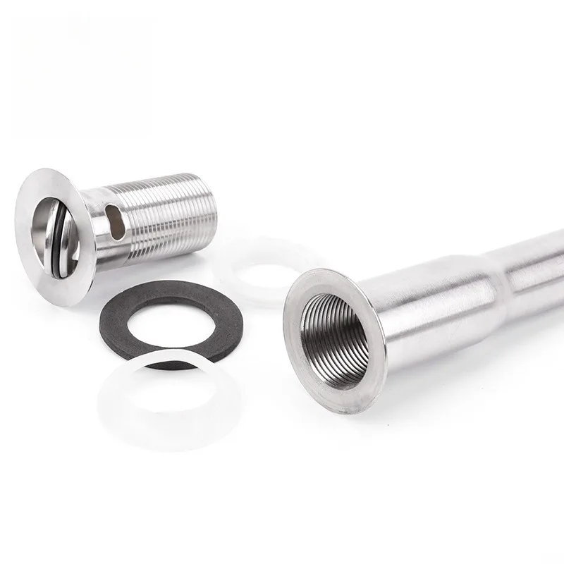 Stainless Steel Sewer, Brushed Flap Sewer Head, Kitchen Anti-clogging and Deodorant Sewer Pipe