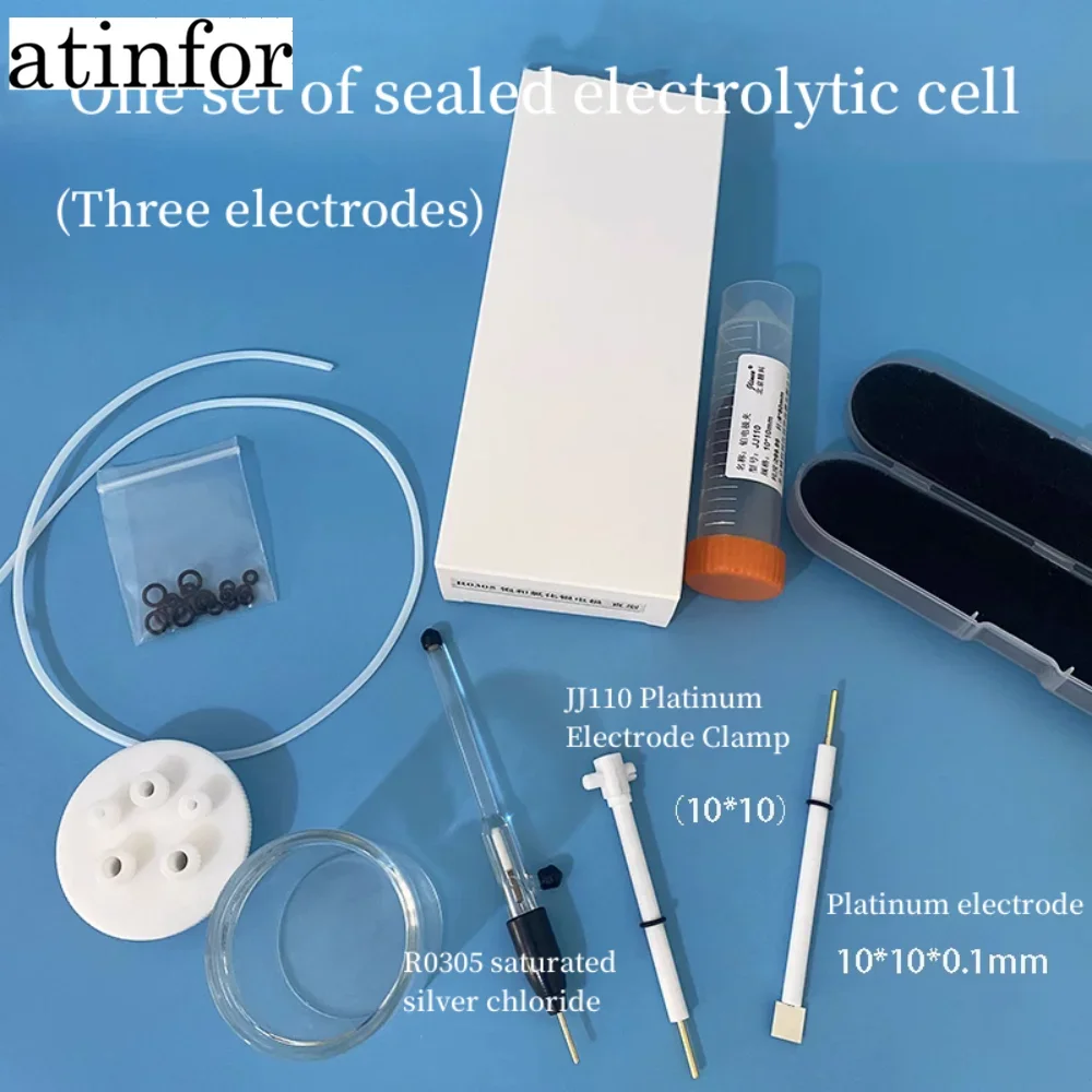 atinfor electrochemical three electrode system C001 five port sealed electrolytic cell+three electrodes