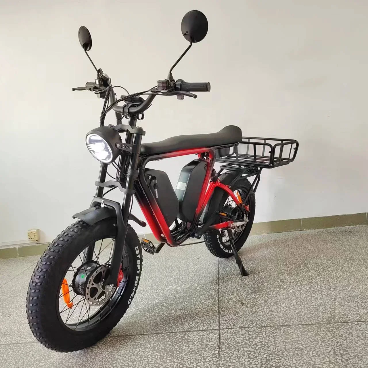 LONG SEAT FAT TIRE ElECTRIC BIKE DUAL MOTOR DUAL BATTERY 2000W 52V44Ah HYDRAULIC BRAKE FULL SUSPENSION ELECTR CARGO BIKE