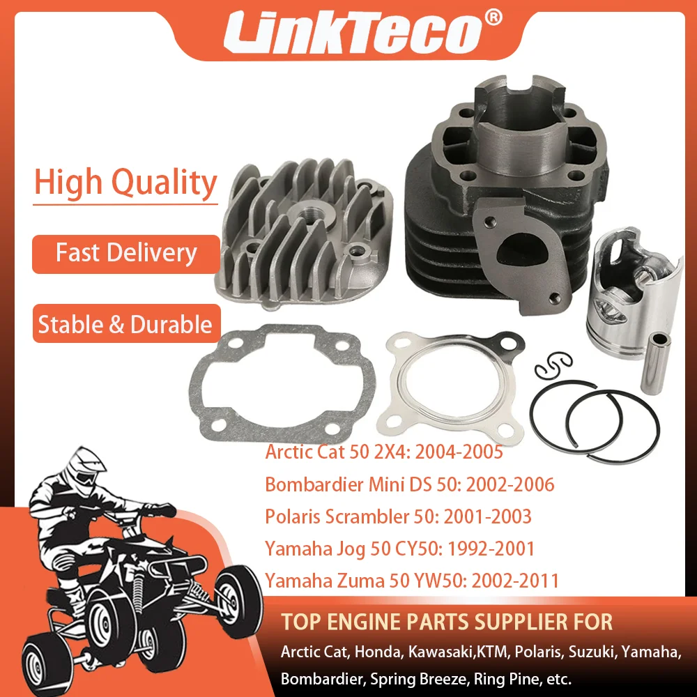 

ATV STD 40MM 50CC Cylinder Engine Rebuild Top End Fit For Arctic Cat 50 2X4 BRP Mini DS Polaris Scrambler 50 Yamaha Jog CY50