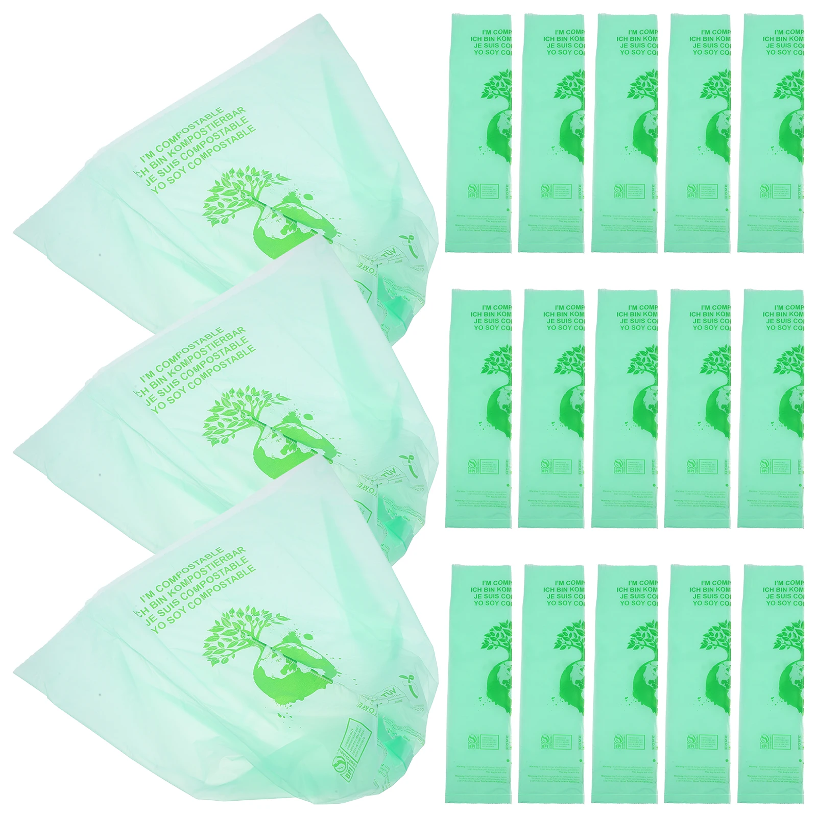 

50 Pcs Environmentally Friendly Garbage Bags Biodegradable Corn Starch Pet Waste Bags Portable Roll Dispenser Dog Cat Cleaning